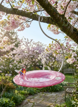 Glas Vogeltränke Malve Violett Art!